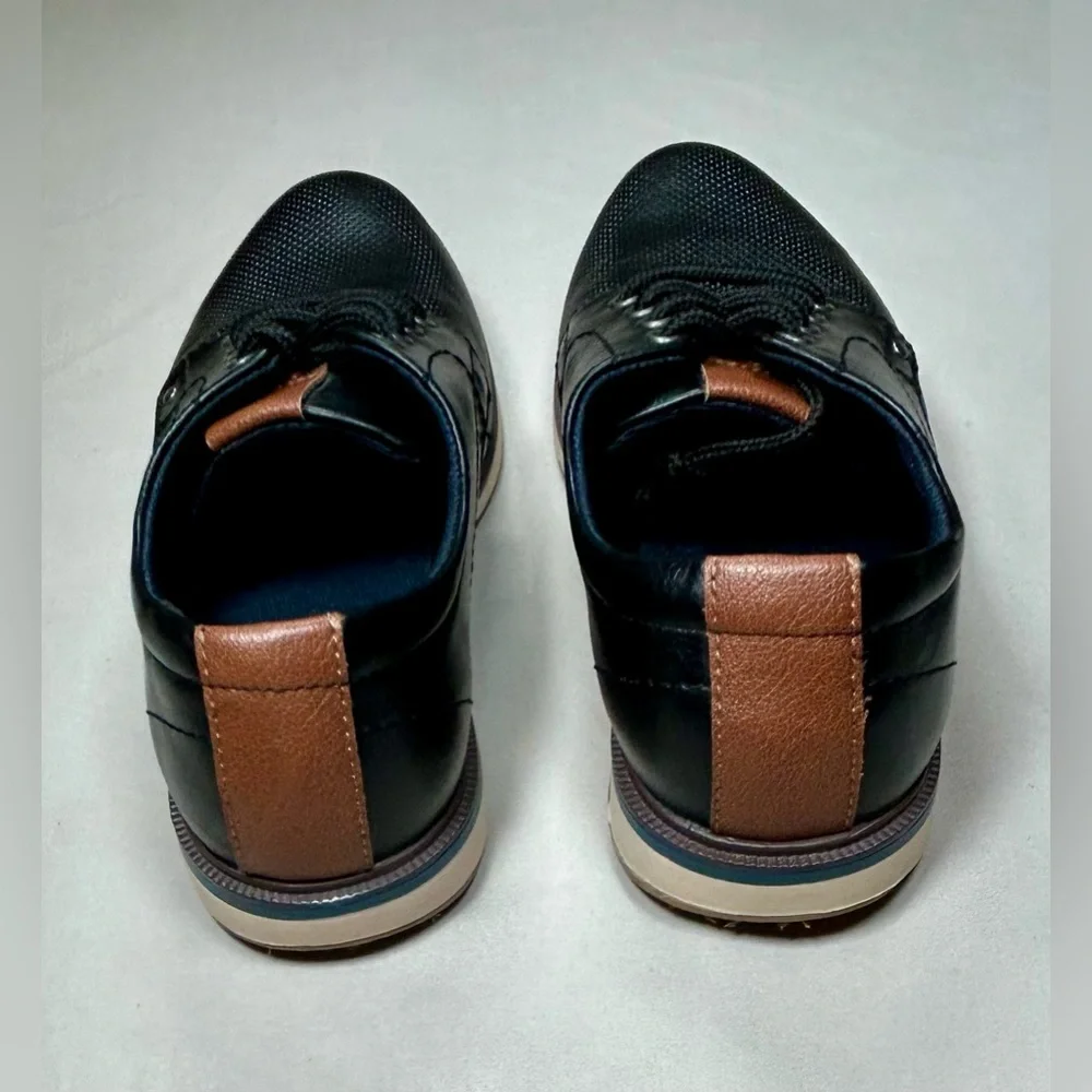 Nordstrom Kids Dorian Dress Oxford Design Shoe Black and Tan Lace Up Size 1 M
